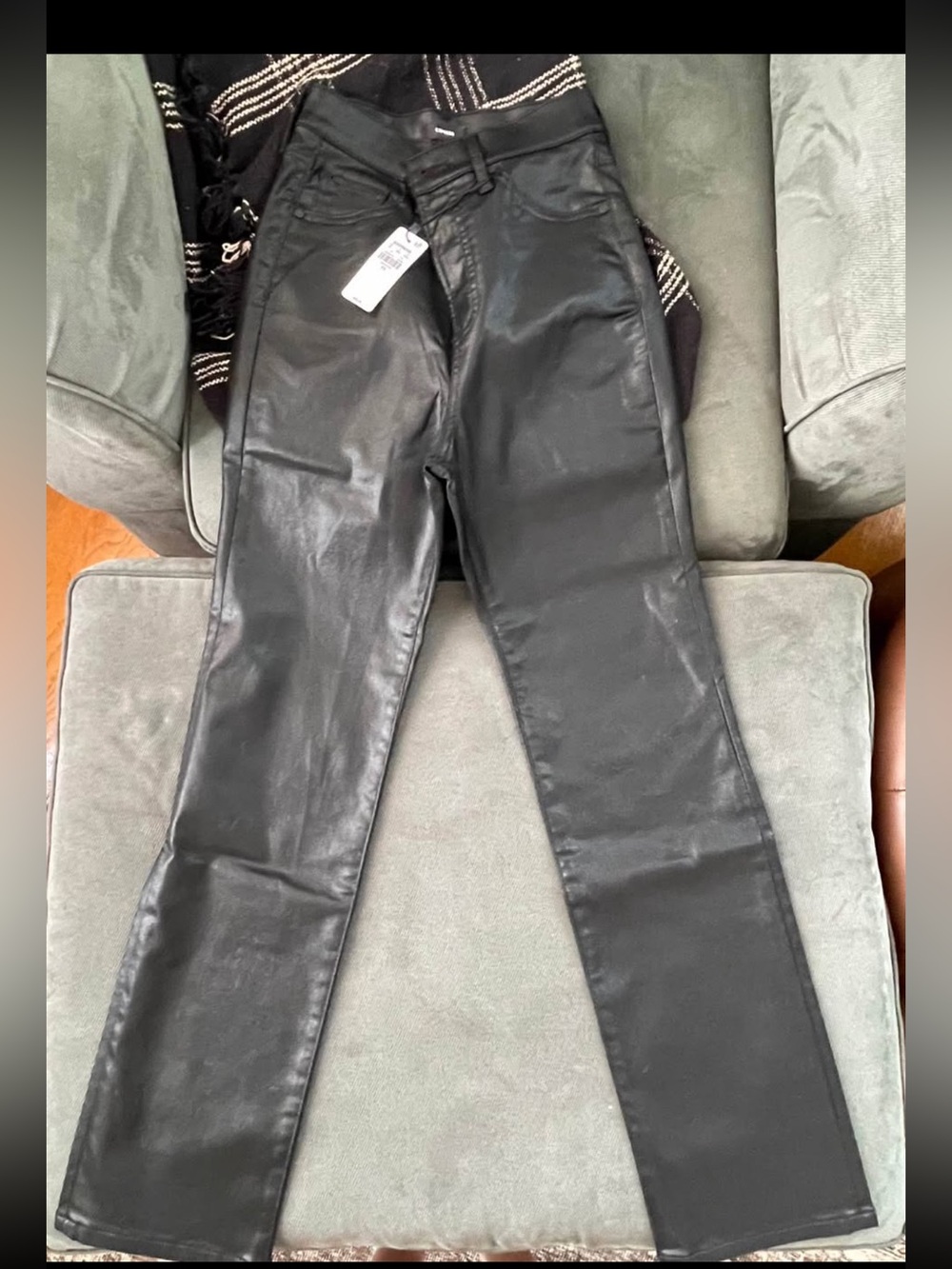 Express Black Coated Straight-Leg Jeans